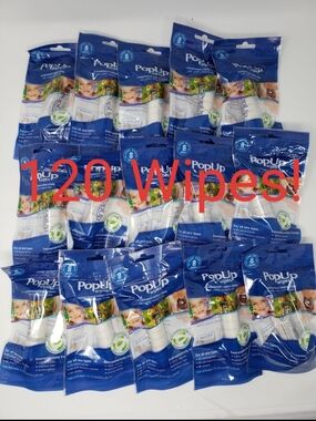 Pop-Up Wipes — Compressed Cotton Cloths, Just Add Water (15 Packs, 120 Wipes)